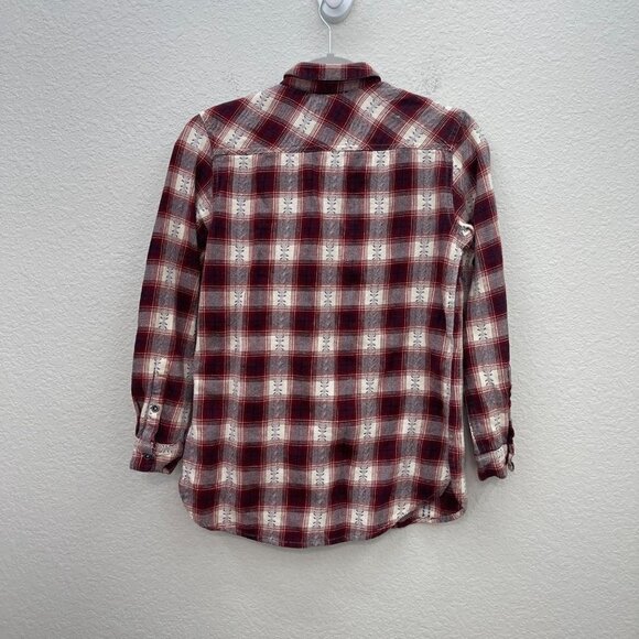 MNG Mango Basics Aztec Southwestern Print Flannel Button Up Shirt Womens size 4 - Picture 6 of 6